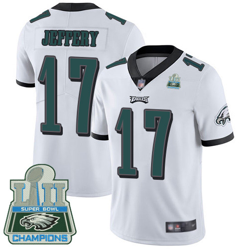 Men Philadelphia Eagles #17 Alshon Jeffery White Vapor Untouchable NFL Jersey Limited Player Super Bowl LII 100th